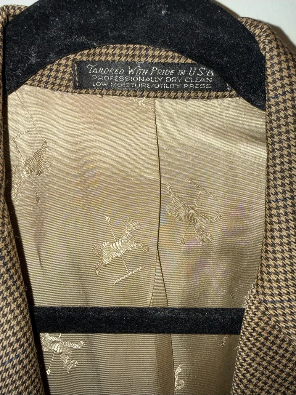 Old School Bespoke db Blazer Jacket Brown Micro-Check Carousel Lining